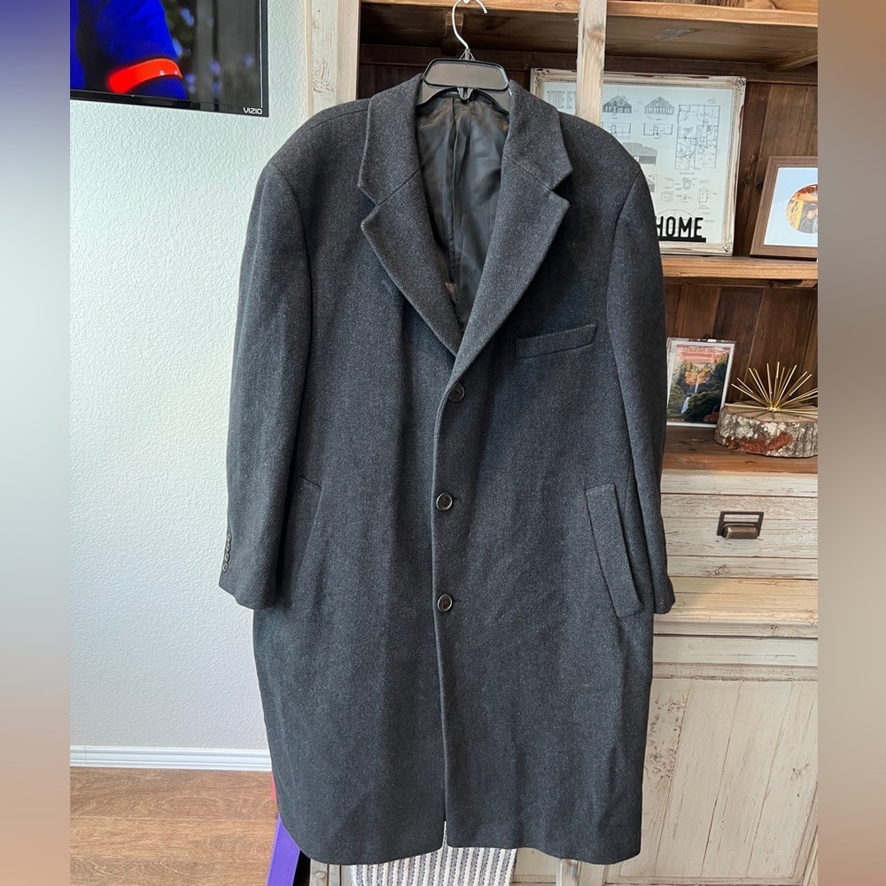 Ralph by Ralph Lauren blue label men’s cashmere wool blend overcoat size 46R